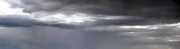 Nuages Dans Ciel Couvert Orageux Vue Panoramique Climat Environnement Météo — Photo