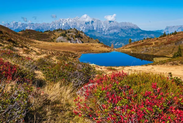 Autumn Alpine Kleiner Paarsee Paarseen Lake Dorfgastein Land Salzburg Austria — 스톡 사진