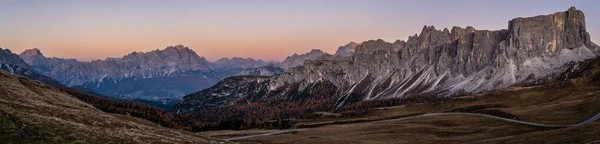 Dolomitas Italianos Montanha Pacífica Noite Crepúsculo Panorama Giau Pass Clima — Fotografia de Stock