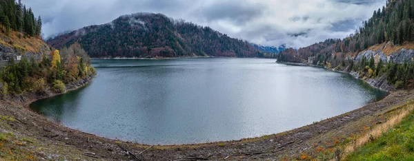 Alpine Sylvenstein Stausee Lake Річці Ізар Баварія Німеччина Осінь Переповнена — стокове фото