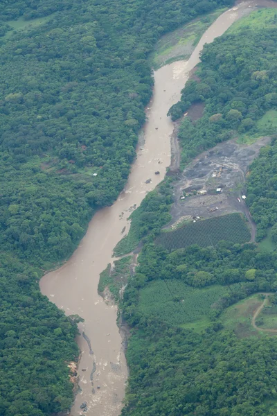 Вид с воздуха на тропический лес — стоковое фото