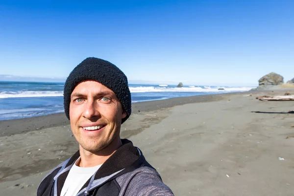 Selfie in the Oregon Coast — Stock Photo, Image