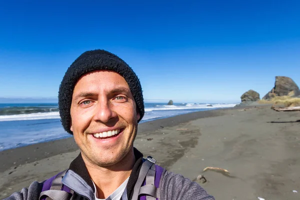 Selfie in the Oregon Coast — Stock Photo, Image