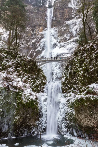 Congelamento Cascate Multnomah — Foto Stock