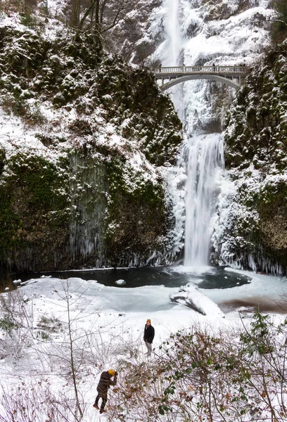 Congelamento Cascate Multnomah — Foto Stock