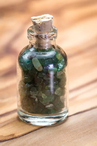 Green aventurine in a jar — Stock Photo, Image