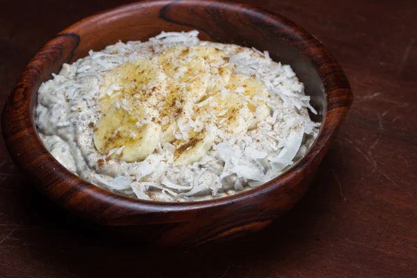 Banana chia seed pudding — Stock Photo, Image