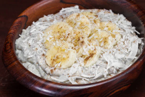 Banana chia seed pudding — Stock Photo, Image