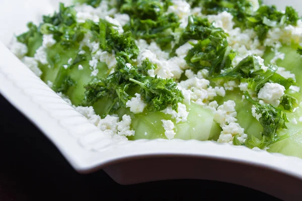 Cucumber and feta cheese salad — Stock Photo, Image