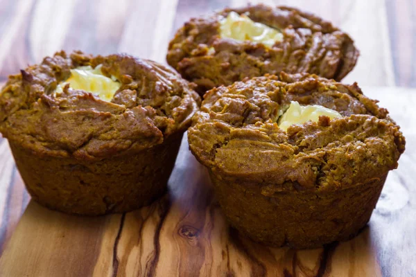 Home baked pumpkin muffins — Stock Photo, Image