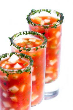 taze gazpacho, soğutulmuş çorba 