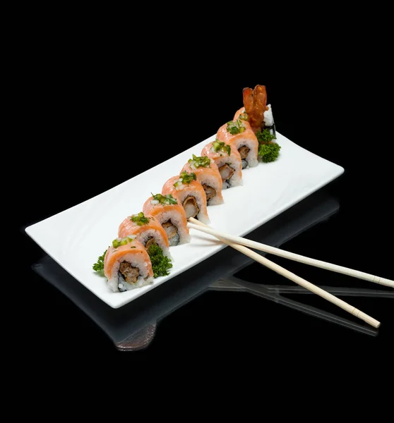 Rolo de sushi de camarão crocante — Fotografia de Stock