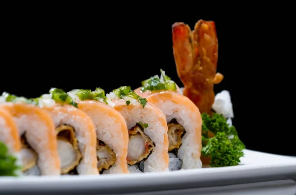 Crispy shrimp sushi roll — Stock Photo, Image