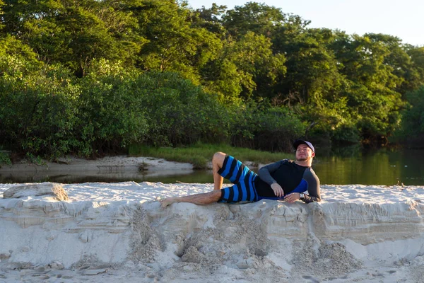 stock image posing at the beach