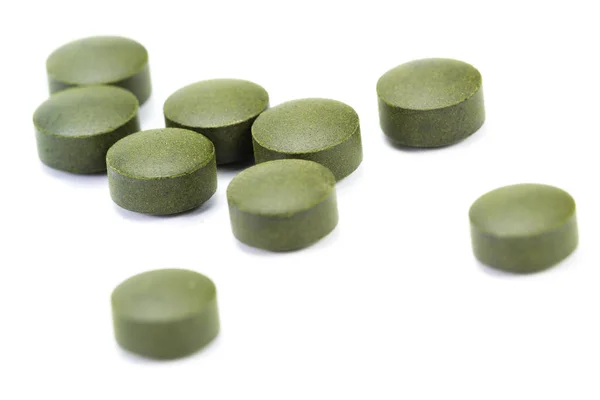 Fermentowane chlorella, tabletki — Zdjęcie stockowe