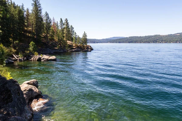 Colina de banheiras e lago Coeur d 'Alene — Fotografia de Stock