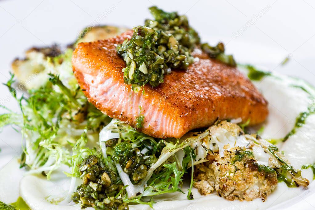 Seared Alaskan salmon 