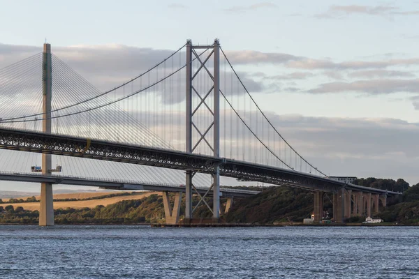 Forth Road Bridge and Queensferry Crossing — Stock Photo, Image