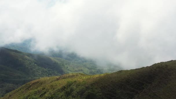 Early Morning Fog Clinging Mountain Range Rural South Costa Rica — 비디오