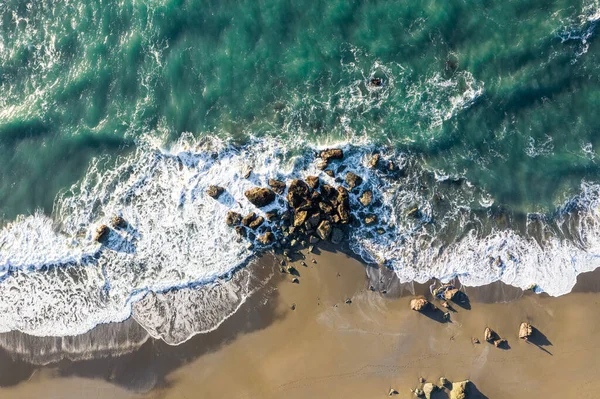 Beach Scene Colorful Waves Crashing Group Rocks Oregon Coast — Stock Photo, Image