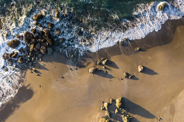 Beach Scene Colorful Waves Crashing Group Rocks Oregon Coast — Stock Photo, Image