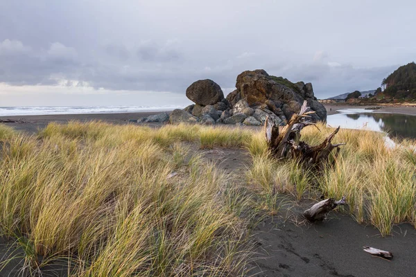Večerní Pohled Známý Skalní Útvar Gold Beach Oregon Turtle Rock — Stock fotografie
