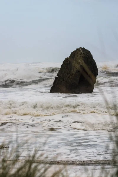 Mările Aspre Măsură Furtuna Sezonieră Iarnă Apropie Coasta Sudică Oregonului — Fotografie, imagine de stoc