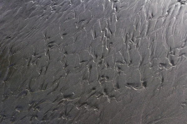 Perto Padrão Deixado Pelas Ondas Oceano Areia — Fotografia de Stock