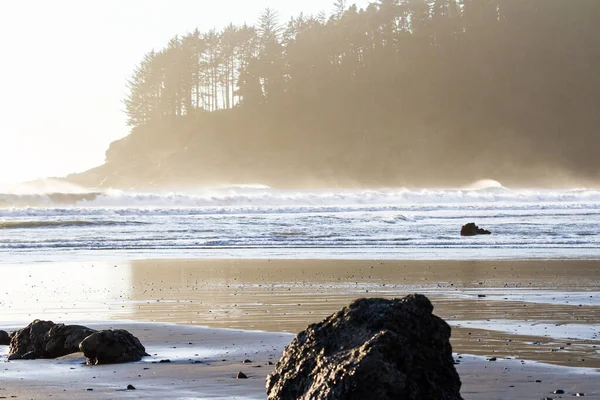 Krásné Odpoledne Jižním Pobřeží Oregonu Když Slunce Rozsvítí Sprej Jak — Stock fotografie