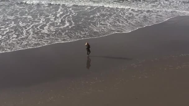 Wandelen Het Strand Het Zuiden Van Oregon Kust — Stockvideo