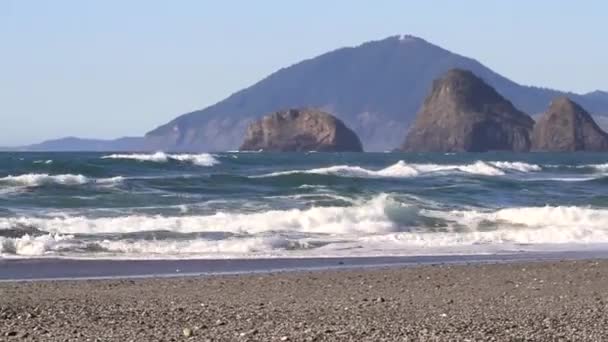 Ophir Beach Nördlich Von Gold Beach Der Südlichen Oregon Coast — Stockvideo