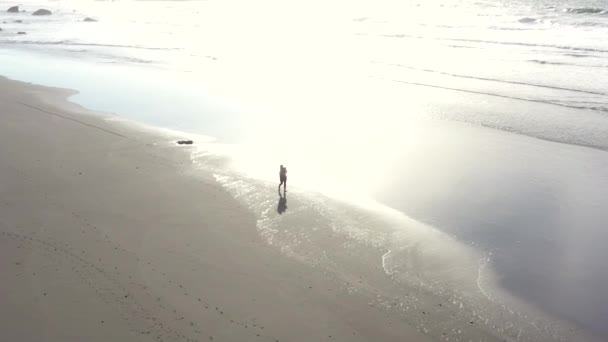 Passeggiata Sulla Spiaggia Nella Costa Meridionale Dell Oregon — Video Stock