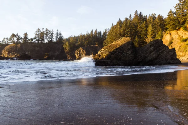 Klidná Pláž Jižním Pobřeží Oregonu Známé Jako Secret Beach Krásnými — Stock fotografie