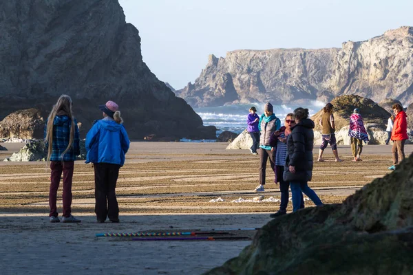 Bandon Aan Zee Oregon Usa Februari 2020 Mensen Die Een — Stockfoto