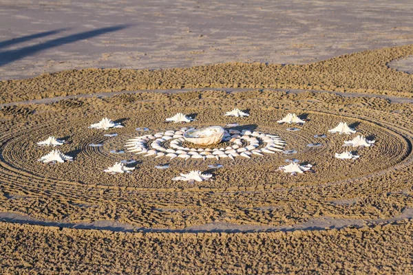 Bandon Sea Oregon Usa February 2020 Artwork Created Team Circles — Stock Photo, Image