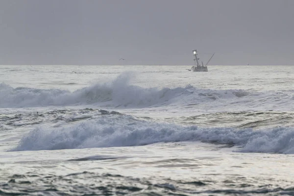 Carta Pesca Costa Oregon Com Mar Agitado Como Dia Chega — Fotografia de Stock