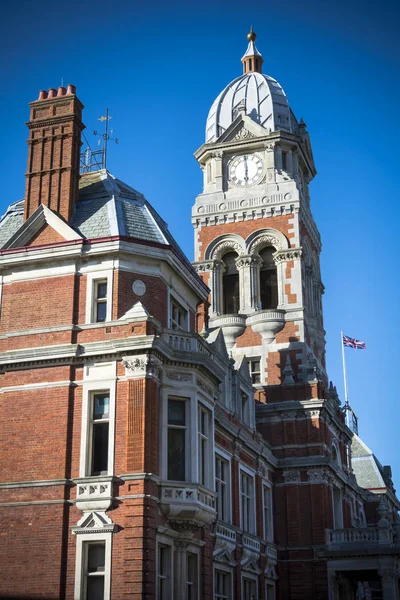 Clock tower at the Eastbourne town hall in Sussex — Stock Photo, Image