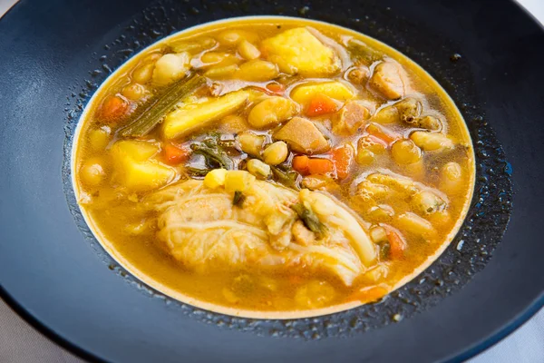 Chorizo soup, spanish cuisine — Stock Photo, Image
