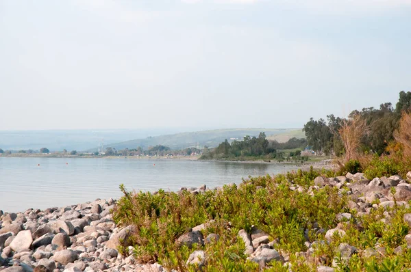 Вид Галілейське море. Кінерет — стокове фото