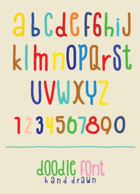 Modern vektör çizilmiş alfabe ver. Boyalı harfleri fırça. Handwr