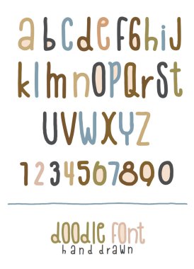 Modern vektör çizilmiş alfabe ver. Boyalı harfleri fırça. Handwr