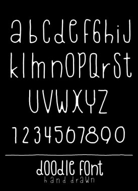 Elle çizilmiş alfabe yazı tipi, kalem kontur alfabesi, modern tarz