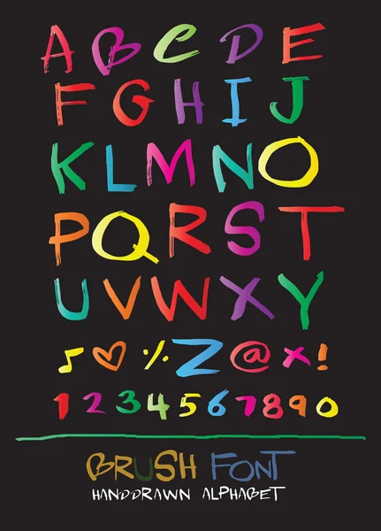 Elle çizilmiş alfabesi harfleri seti, izole. — Stok Vektör