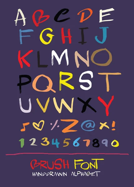 Elle çizilmiş alfabesi harfleri seti, izole. — Stok Vektör