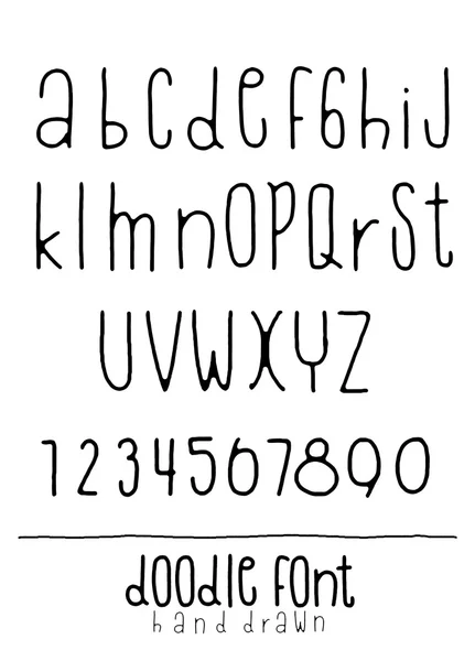 Håndtegnet alfabet skrifttype, pen slagtilfælde alfabet, moderne stil – Stock-vektor