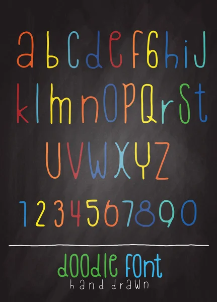 Elle çizilmiş alfabe yazı tipi, kalem kontur alfabesi, modern tarz — Stok Vektör