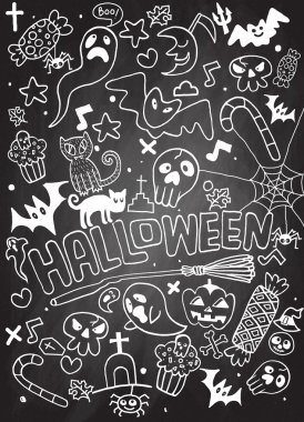 Cadılar Bayramı tatil arka plan doodle