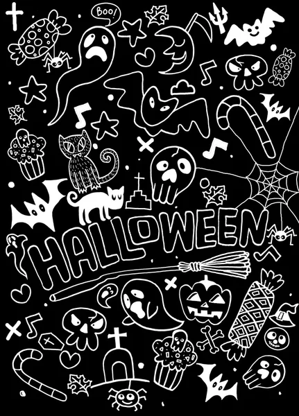 Doodle halloween holiday background — Stock Vector