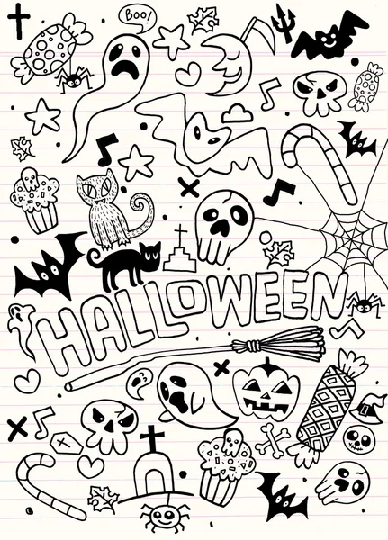 Doodle halloween fondo de vacaciones — Archivo Imágenes Vectoriales