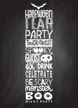 Cadılar Bayramı sözleri ve simgeler vektör arka plan